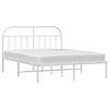 vidaXL Estrutura de cama com cabeceira 140x200 cm metal branco