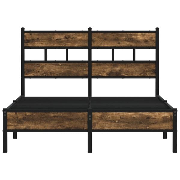 vidaXL Cama sem colch&atilde;o com cabeceira 120x190 cm carvalho sonoma