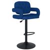 vidaXL Bancos de bar 2 pcs tecido azul
