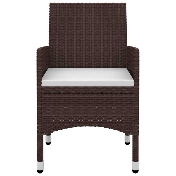 vidaXL 9 pcs conjunto jantar jardim c/ almofad&otilde;es vime PE e vidro