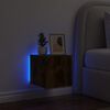 vidaXL M&oacute;vel de parede p/ TV c/ luzes LED 30,5x35x30cm carvalho fumado
