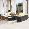 vidaXL Conjunto de Sof&aacute; de Jardim com almofada 11 pcs Preto e Creme