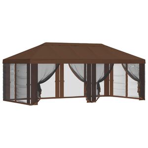 vidaXL Capa de Gazebo com Laterais Castanho 600,5 x 300,5 cm Poli&eacute;ster