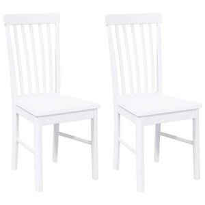 vidaXL Cadeiras de jantar 2 pcs madeira de seringueira maci&ccedil;a branco