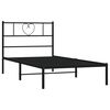vidaXL Estrutura de cama metal s/ colch&atilde;o c/ cabeceira 75x190 cm preto