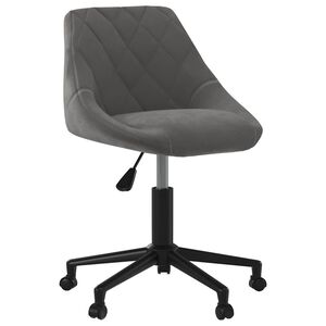 vidaXL Cadeira de escrit&oacute;rio girat&oacute;ria veludo cinzento-escuro