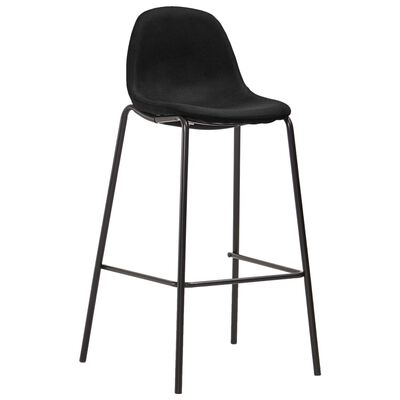 vidaXL Cadeiras de bar 2 pcs tecido preto