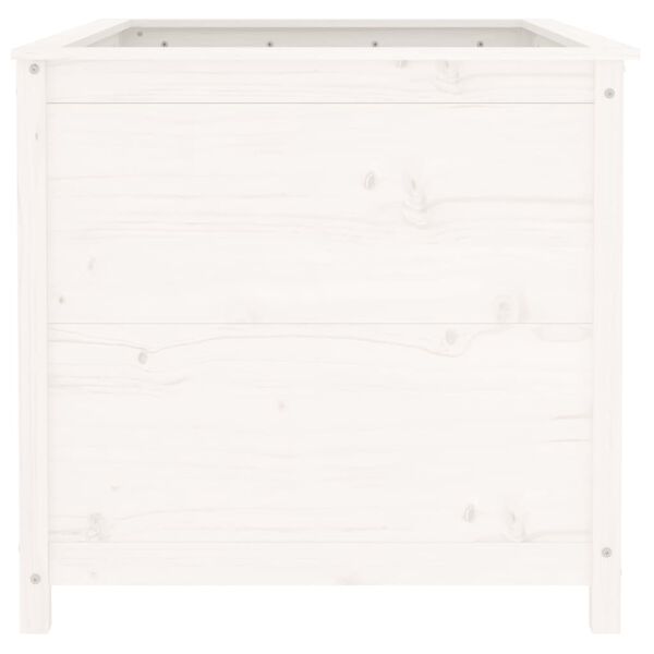 vidaXL Canteiro elevado de jardim 119,5x82,5x78 cm pinho maci&ccedil;o branco