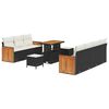 vidaXL Conjunto de Sof&aacute; de Jardim 13 pcs Preto e Creme vime PE