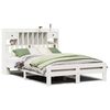 vidaXL Cama com estante sem colch&atilde;o 140x200 cm pinho maci&ccedil;o branco