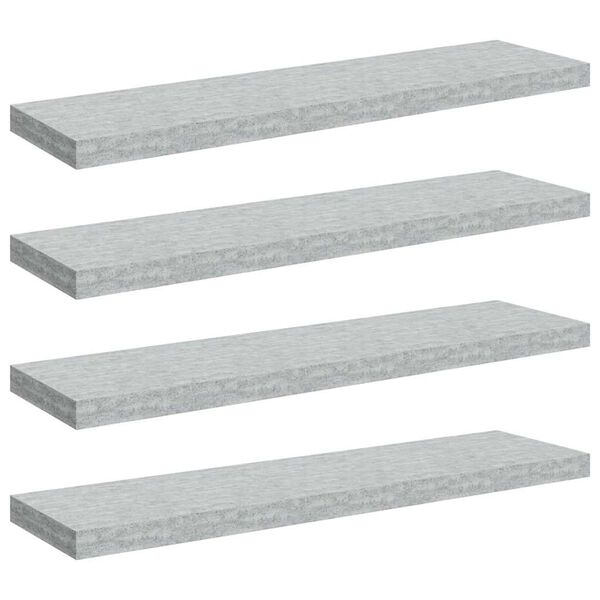 vidaXL Prateleiras de parede 4 pcs 90x23,5x3,8cm MDF cinzento-cimento