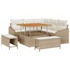 vidaXL Conjunto de Sof&aacute; de Jardim 8 unid. Bege vime PE