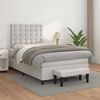 vidaXL Cama boxspring com colch&atilde;o 120x190 cm couro artificial branco