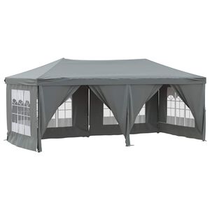 vidaXL Tenda para festas dobr&aacute;vel com paredes laterais 3x6 m antracite