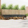 vidaXL Conjunto de Sof&aacute;s para Exterior 9 pcs Natural e Antracite