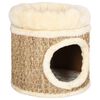 vidaXL Ninho para gatos c/ almofad&atilde;o luxuoso 33 cm ervas marinhas