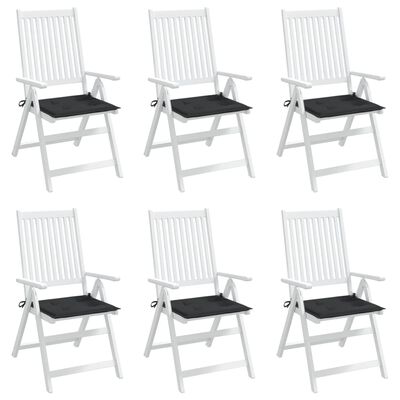 vidaXL Almofadões p/ cadeiras jardim 6 pcs 40x40x3 cm oxford preto