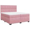 vidaXL Cama com molas/colch&atilde;o 200x200 cm veludo rosa