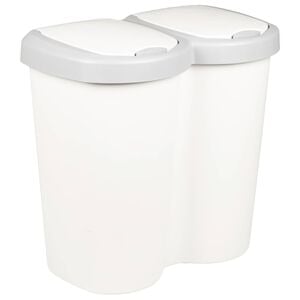vidaXL Lixeira Branco 49,5 x 30 x 46,5 cm PP