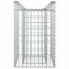 vidaXL Cama elevada de gabi&atilde;o Prateado 50 x 50 x 80 cm A&ccedil;o Galvanizado