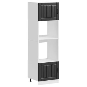vidaXL Arm&aacute;rios forno 2 pcs Lucca derivados de madeira preto