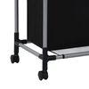vidaXL Separador de roupa suja com 3 sacos aço preto