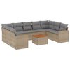 vidaXL 10 pcs conjunto de sof&aacute;s p/ jardim com almofad&otilde;es vime PE bege