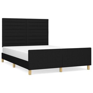 vidaXL Estrutura de cama sem colch&atilde;o 140x200 cm tecido preto