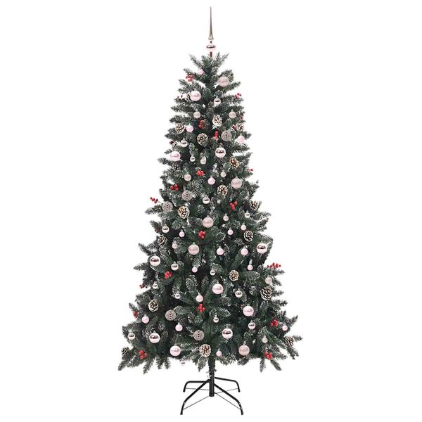 vidaXL &Aacute;rvore de Natal Artificial Verde 240 cm PVC, Pl&aacute;stico e A&ccedil;o