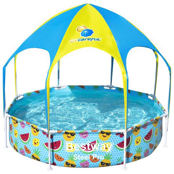 Bestway Piscina acima do solo infantil Steel Pro UV Careful 244x51 cm