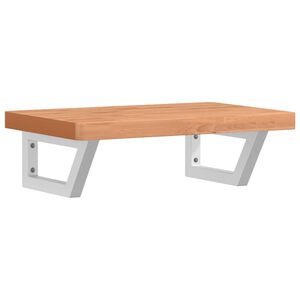 vidaXL Prateleira de parede p/ lavat&oacute;rio a&ccedil;o/madeira de faia maci&ccedil;a