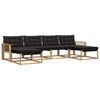 vidaXL Conjunto de Sof&aacute;s para Exterior 6 pcs Branco e Preto