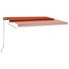vidaXL Toldo autom&aacute;tico independente 450x350 cm laranja e castanho