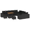vidaXL Conjunto de Sof&aacute; de Jardim 13 unid. Preto vime PE
