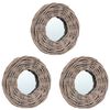 vidaXL Espelhos 3 pcs 15 cm vime