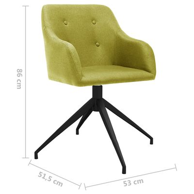 vidaXL Cadeiras de jantar giratórias 6 pcs tecido verde