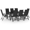 vidaXL 9 pcs conjunto de jantar para jardim alum&iacute;nio antracite