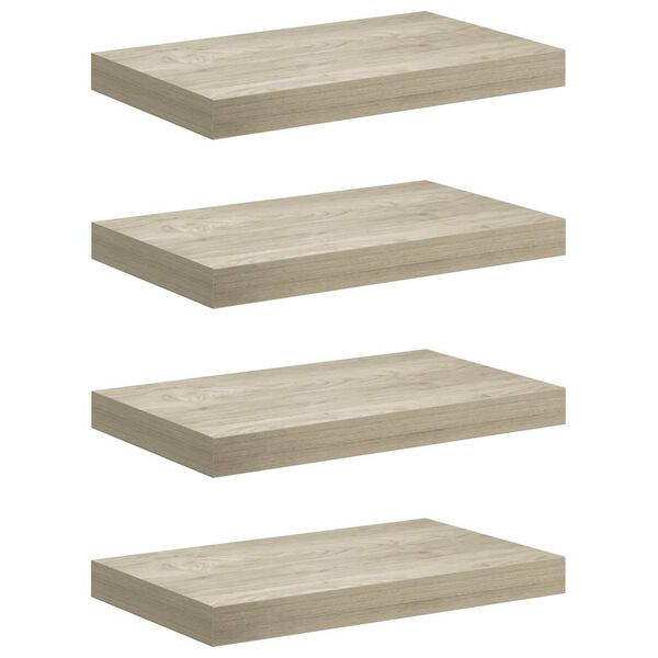 vidaXL Prateleiras parede suspensas 4 pcs 40x23x3,8cm MDF cor carvalho