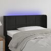 vidaXL Cabeceira de cama c/ luzes LED veludo 103x16x78/88 cm preto