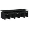 vidaXL 15 pcs conjunto de jantar p/jardim com almofad&otilde;es vime PE preto