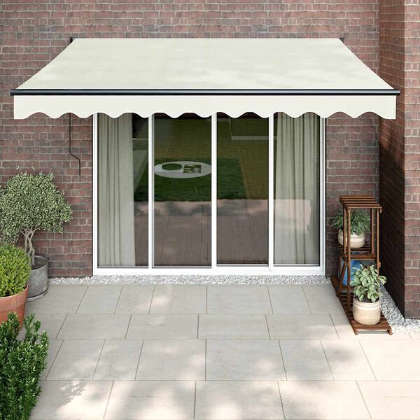 vidaXL Toldo retr&aacute;til autom&aacute;tico 3,5x2,5 m cor creme