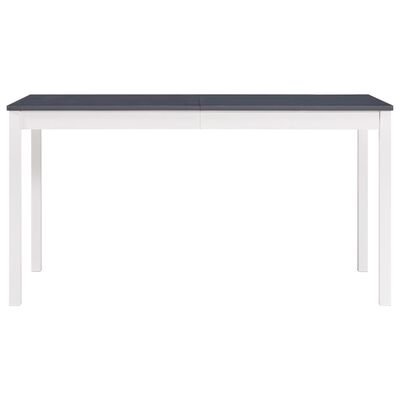 vidaXL Mesa de jantar 140x70x73 cm madeira de pinho branco e cinzento