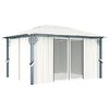 vidaXL Gazebo com cortinas e cord&otilde;es de luzes LED 4x3 m alum&iacute;nio creme
