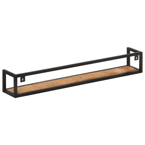vidaXL Prateleiras de parede 2 pcs 120 cm madeira de mangueira áspera