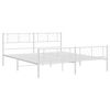 vidaXL Estrutura de cama com cabeceira e p&eacute;s 180x200 cm metal branco