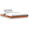 vidaXL Estrutura de cama 135x190 cm madeira pinho maci&ccedil;a castanho cera