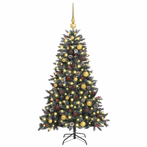 vidaXL &Aacute;rvore de Natal Artificial Verde 150 cm PVC, Pl&aacute;stico e A&ccedil;o
