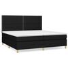 vidaXL Cama com molas/colch&atilde;o 200x200 cm tecido preto