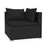 vidaXL 5 pcs conjunto lounge de jardim c/ almofadões vime PE preto
