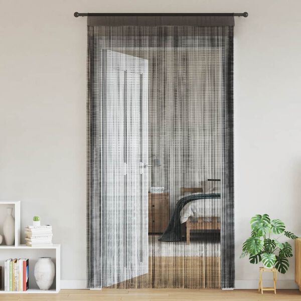 vidaXL Cortinas de fios 2 pcs 100x250 cm preto